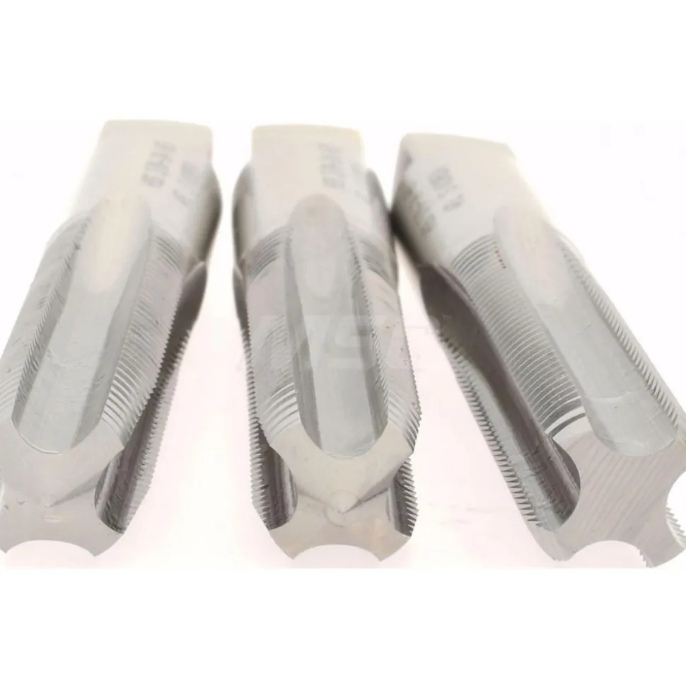 Tap Set: 3/8-24 UNF, 4 Flute, High Speed Steel, Bright Finish