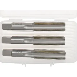 Tap Set: 5/8-18 UNF, 4 Flute, High Speed Steel, Bright Finish