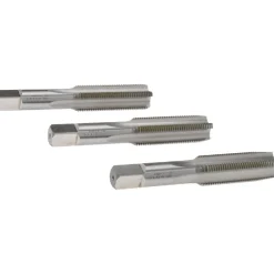 Tap Set: 5/8-18 UNF, 4 Flute, High Speed Steel, Bright Finish