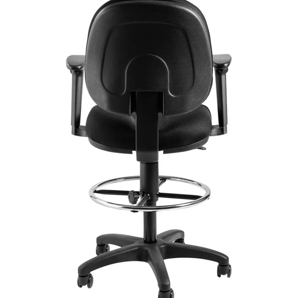 Task Chair: Fabric, 25-1/2 to 35-1/2" Seat Height, Black, Adjustable Height