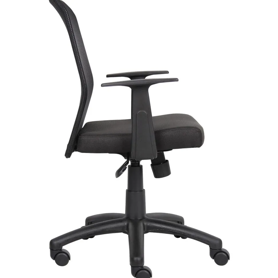 Task Chair: Mesh & Fabric, Adjustable Height, Black