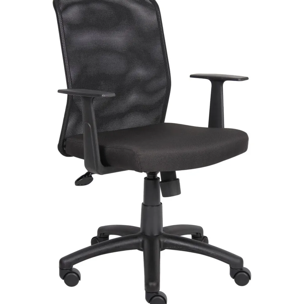 Task Chair: Mesh & Fabric, Adjustable Height, Black