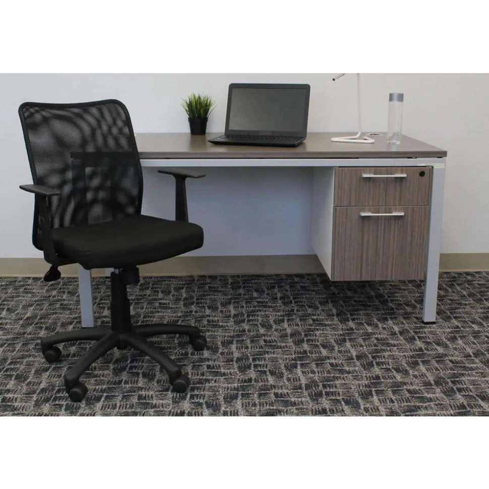 Task Chair: Mesh & Fabric, Adjustable Height, Black