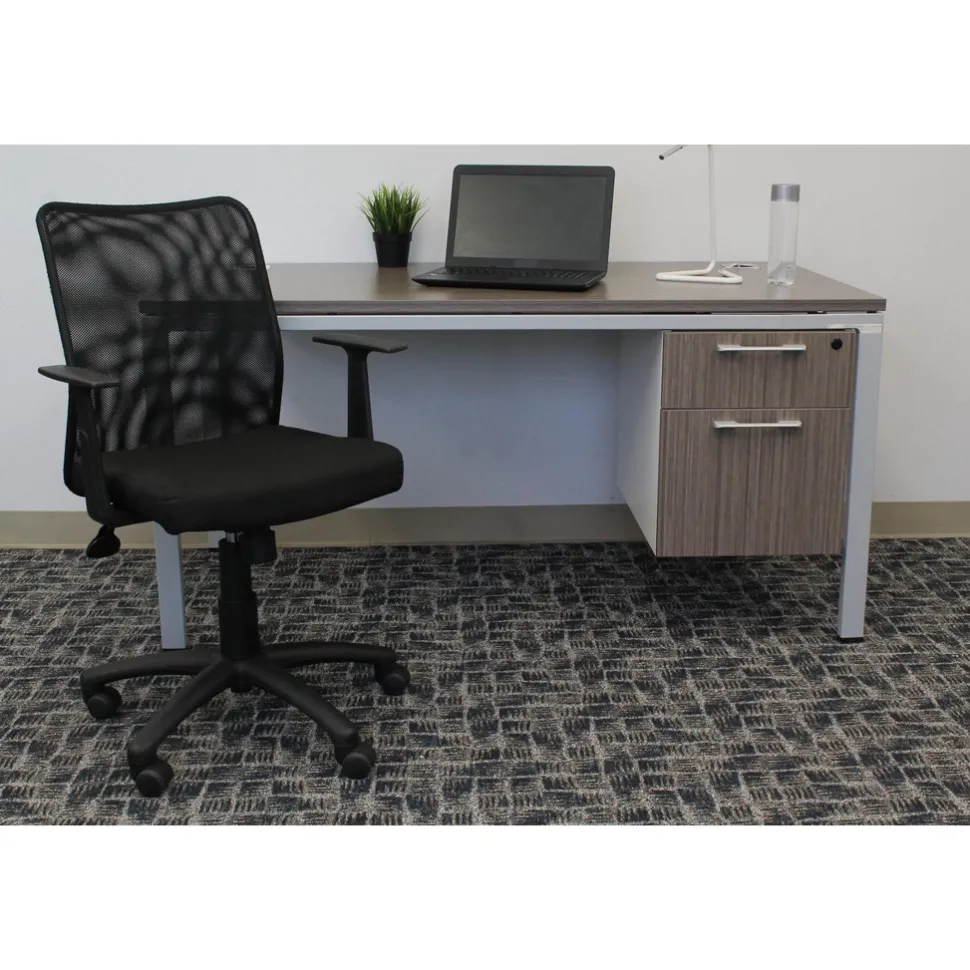 Task Chair: Mesh & Fabric, Adjustable Height, Black