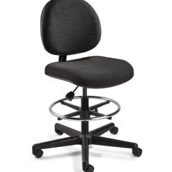 Task Chair: Olefin, 24 to 34" Seat Height, Black, Adjustable Height
