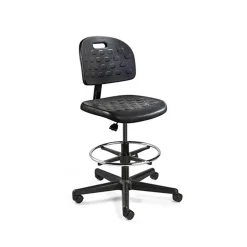 Task Chair: Polyurethane, 16 to 21" Seat Height, Black, Adjustable Height