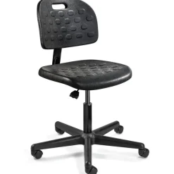 Task Chair: Polyurethane, 16 to 21" Seat Height, Black, Adjustable Height