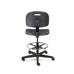 Task Chair: Polyurethane, 22-1/2 to 32" Seat Height, Black, Adjustable Height