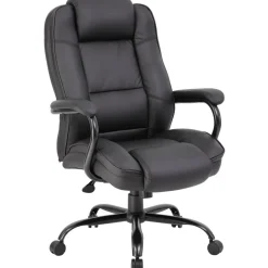 Task Chair: PU Leather, Adjustable Height, Black