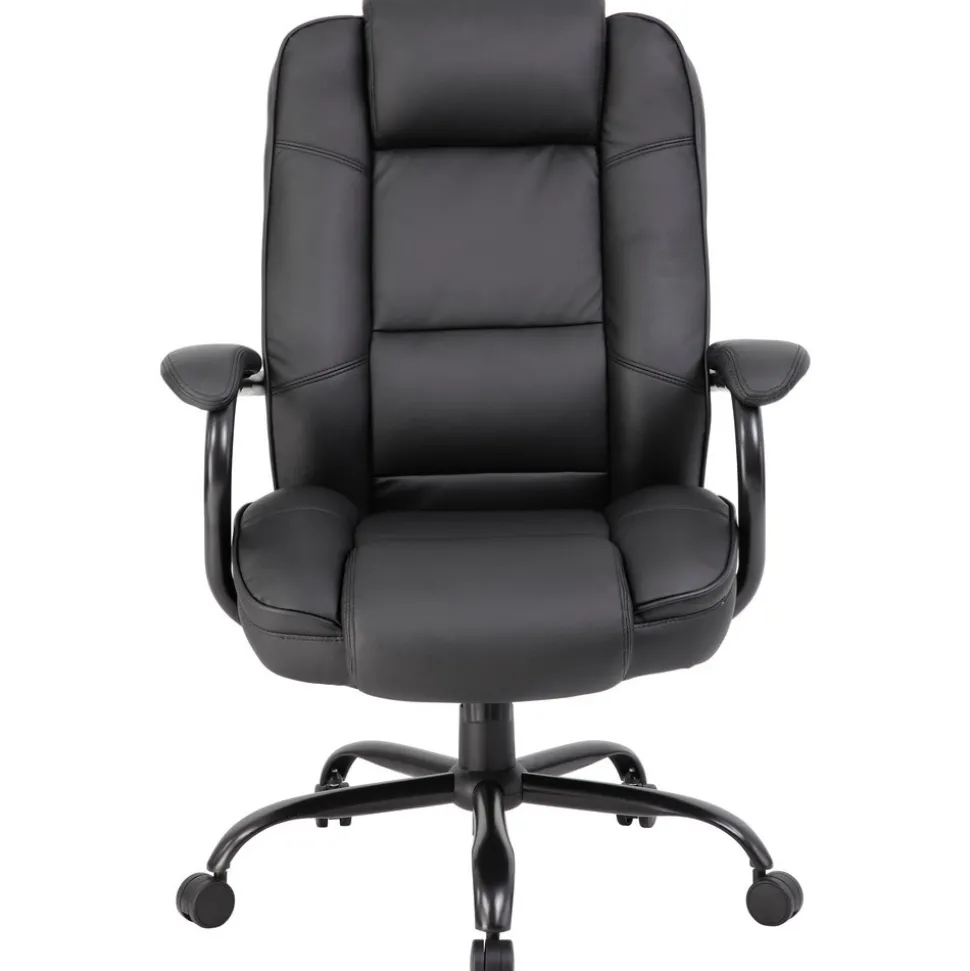 Task Chair: PU Leather, Adjustable Height, Black