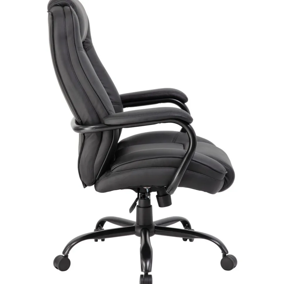 Task Chair: PU Leather, Adjustable Height, Black