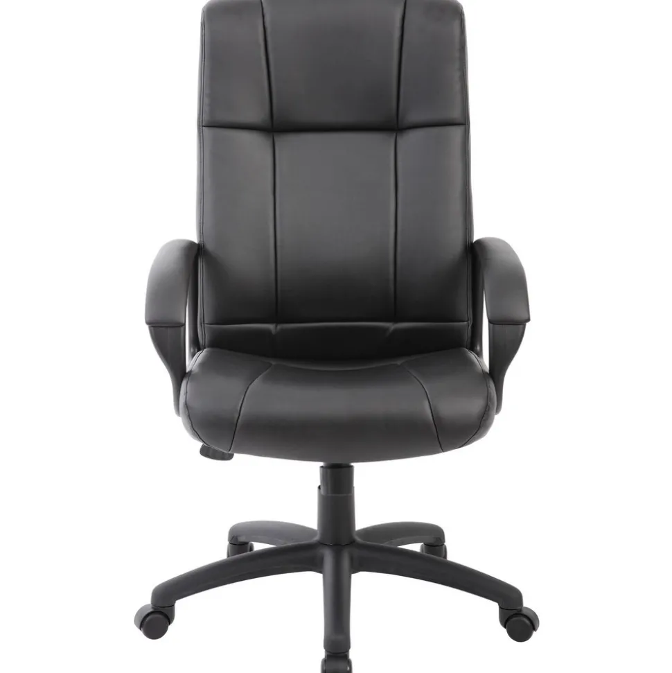 Task Chair: Vinyl, Adjustable Height, Black