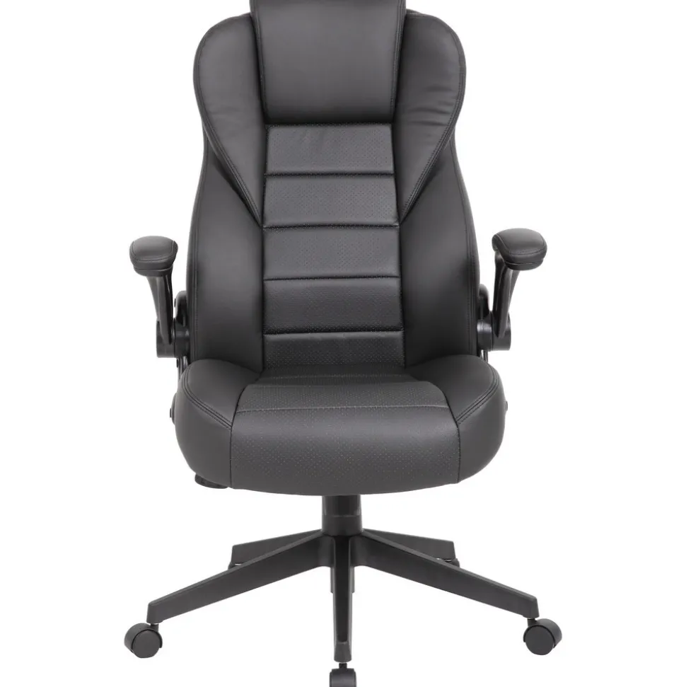 Task Chair: Vinyl, Adjustable Height, Black