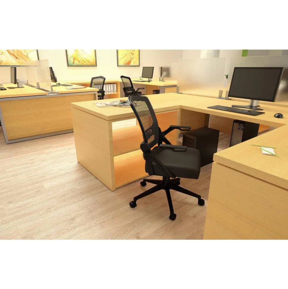 Task Chair: Vinyl, Adjustable Height, Black