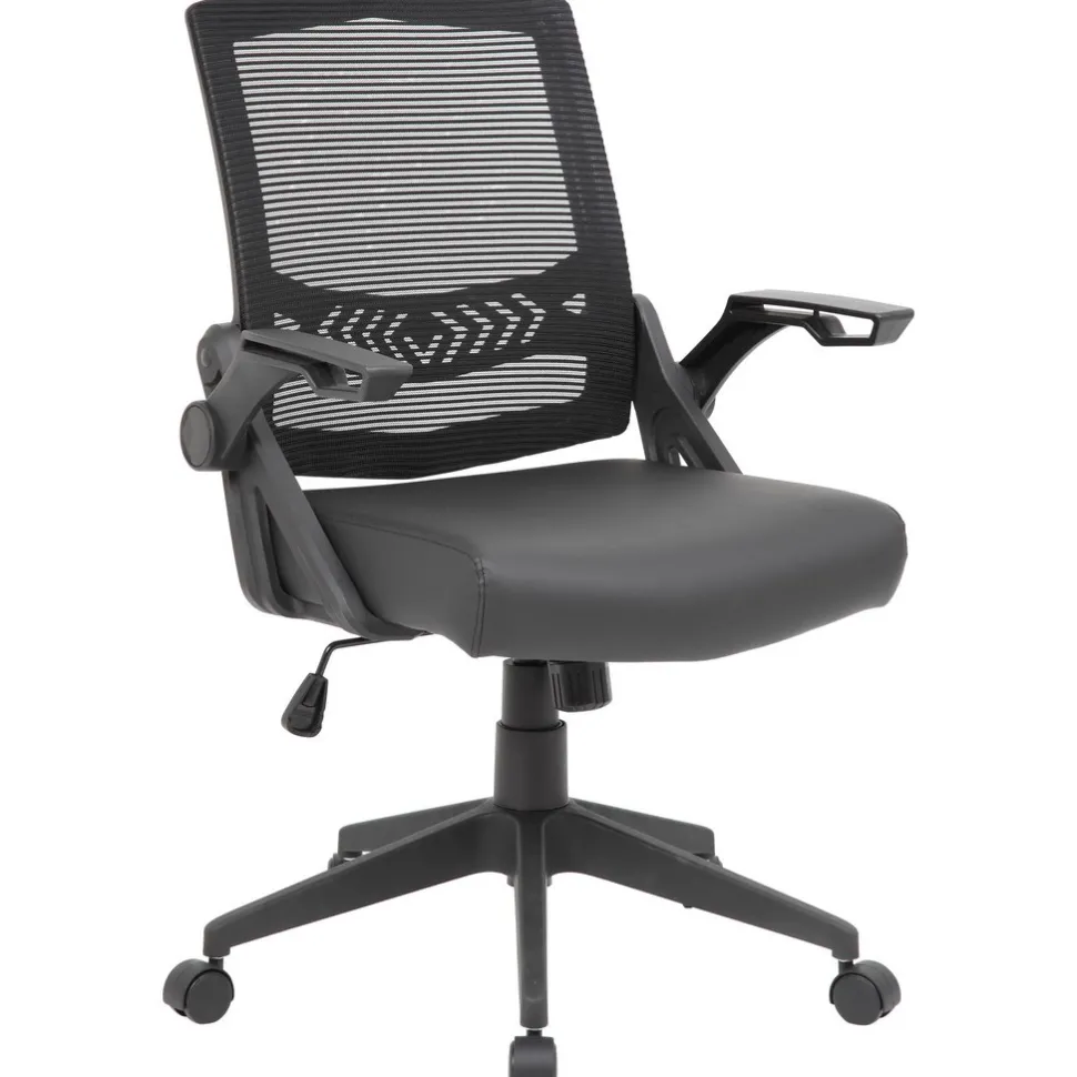 Task Chair: Vinyl, Adjustable Height, Black