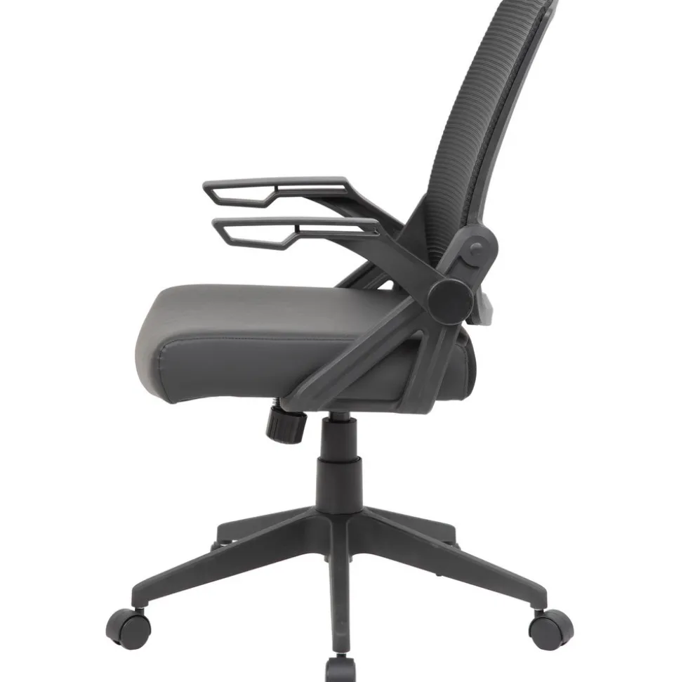 Task Chair: Vinyl, Adjustable Height, Black