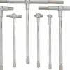 Telescoping Gage Set: 5/16 to 6", 6 Pc, Hardened Tool Steel, Satin Chrome Finish, Includes Vinyl Pouch