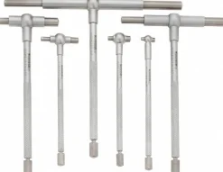 Telescoping Gage Set: 5/16 to 6", 6 Pc, Hardened Tool Steel, Satin Chrome Finish, Includes Vinyl Pouch