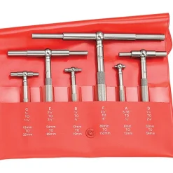 Telescoping Gage Set: 5/16 to 6", 6 Pc, Polished Steel Finish, Includes Case