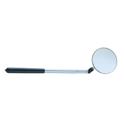 Telescoping Inspection Mirror: Round, Glass Mirror, Vinyl Handle