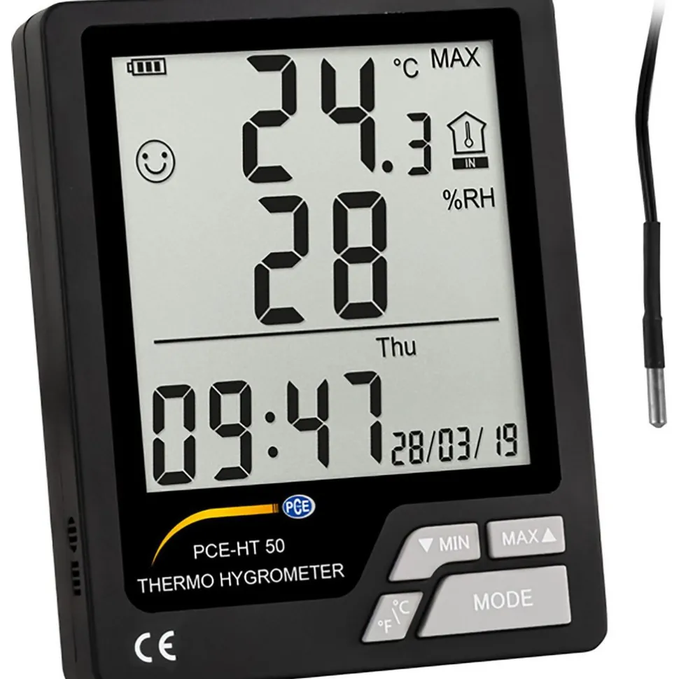 Thermometer/Hygrometers & Barometers; Probe Type: Wired Probe; Accuracy Degree (C): Temperature: ± 1°C / 1.8°F, Humidity: ± 3% (50 ... 80% rh)± 5% (remaining area), Temperature: ± 1°C