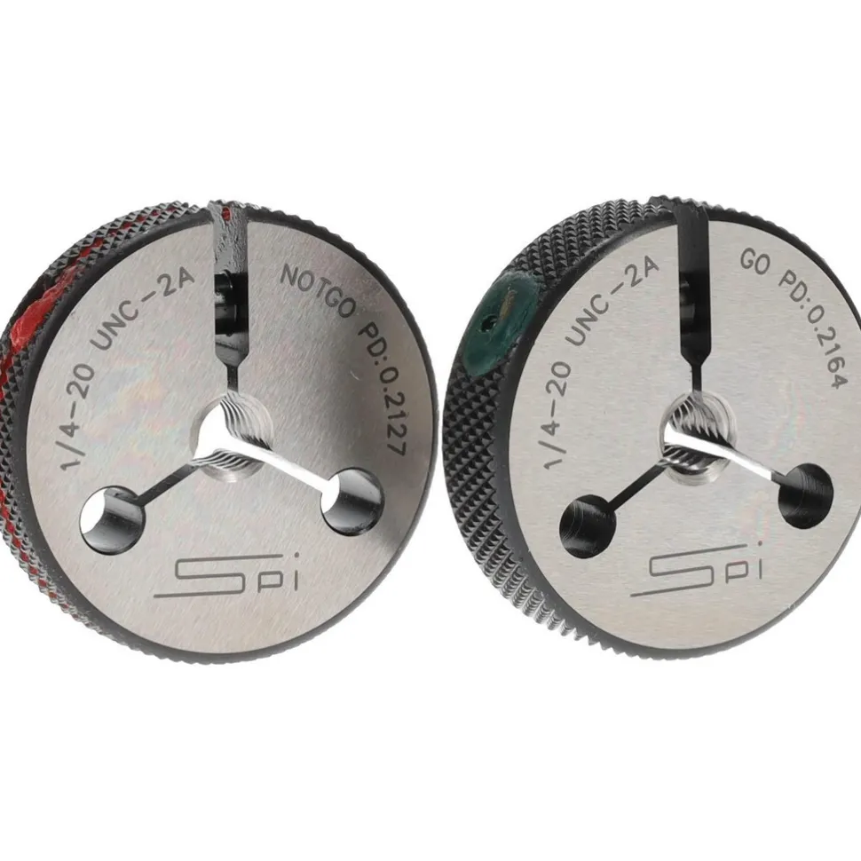 Threaded Ring Gage: 1/4-20 Thread, Class 2A, Go & No Go
