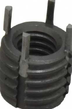 Thread Locking Insert: 5/16-18 Internal Thread, 1/2-13 External Thread, UNC, 0.43" OAL, Heavy-Duty Keylocking