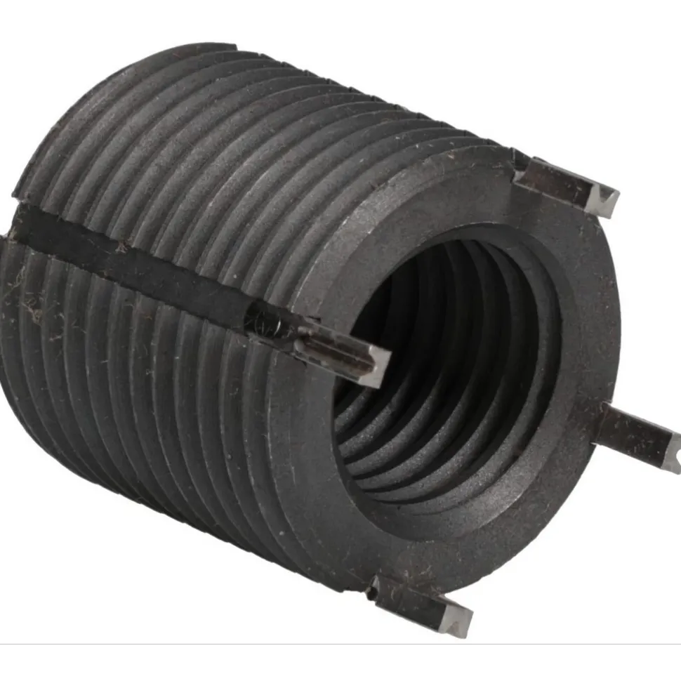 Thread Locking Insert: 3/4-10 Internal Thread, 1-1/8-12 External Thread, UNC, 1-1/8" OAL, Heavy-Duty Keylocking