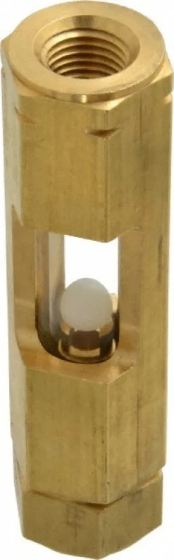 1/4" Thread, 3-9/16" OAL, Inline Sight Glass & Flow Sight