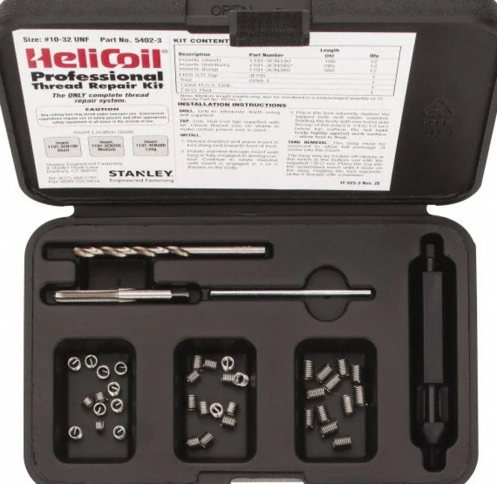 Thread Repair Kit: 10-32 Threaded Insert
