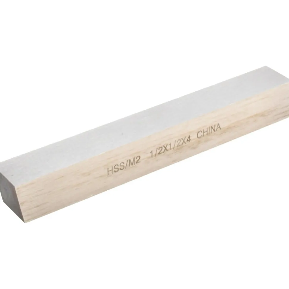 Tool Bit Blank: 1/2" Wide, 1/2" High, 4" Long, M2 High-Speed Steel, Square