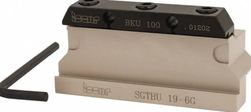 Tool Block Style SGTBU, 1.26" Blade Height, 3.95" OAL, 1.94"& OAH, Indexable Cutoff Blade Tool Block