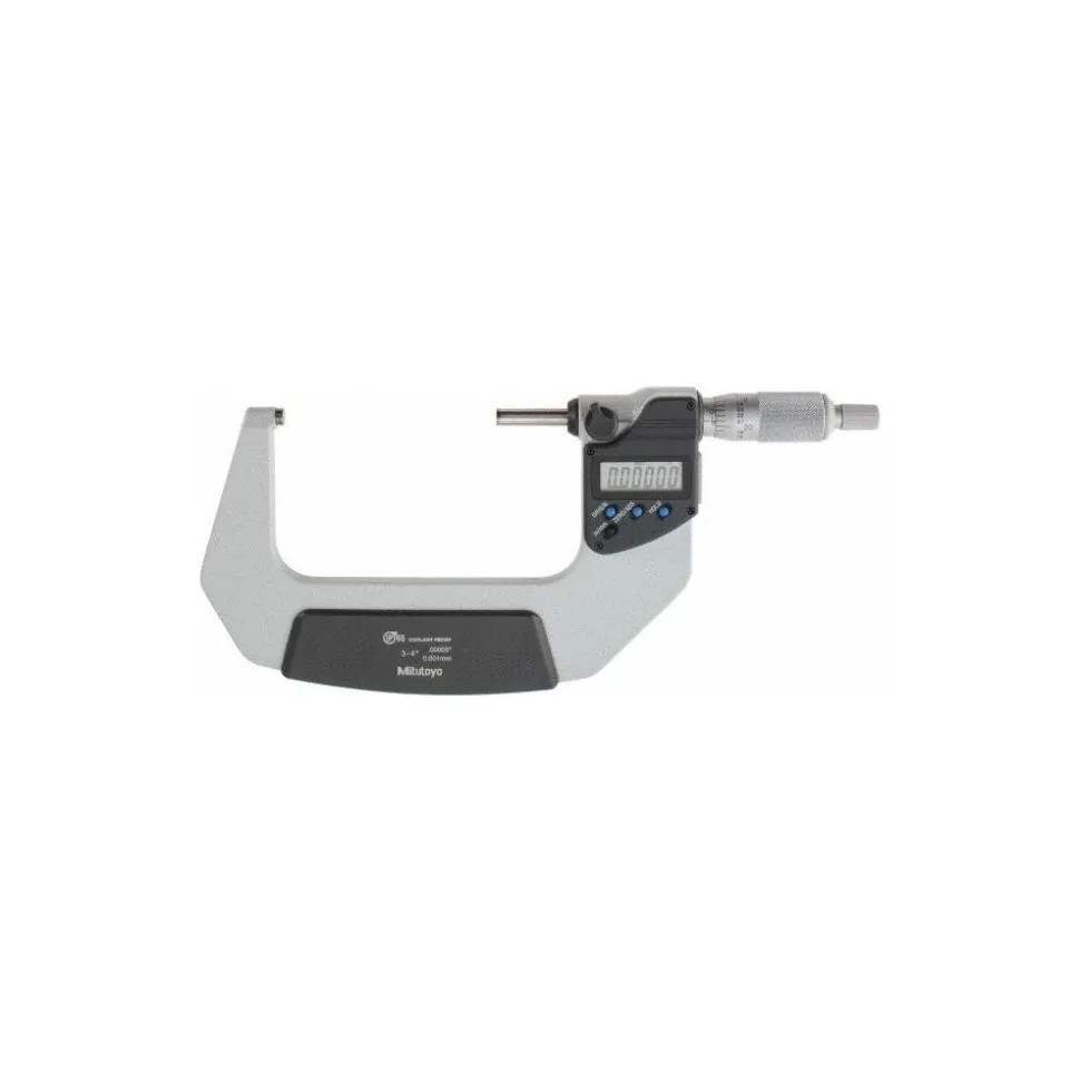 0 to 4" Range, 0.001mm Resolution, IP65, 4 Piece Electronic Outside Micrometer Sets