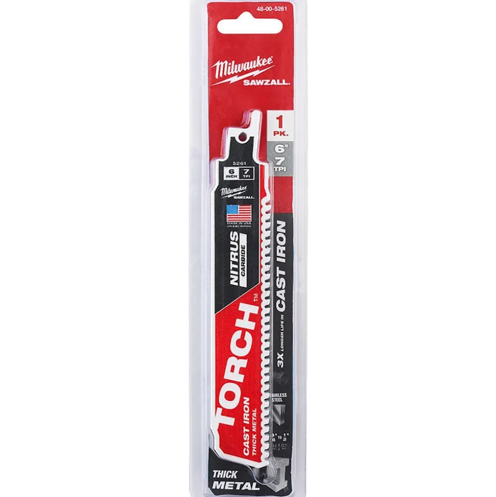 6" 8 TPI TORCH™ with NITRUS™ Carbide SAWZALL® Blade for Cast Iron, 1-Pack
