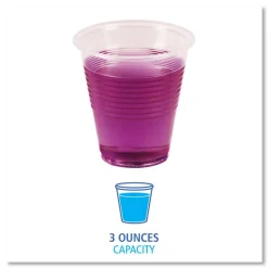 Translucent Plastic Cold Cups, 3 oz, Polypropylene, 125/Bag, 20 Bags/Carton