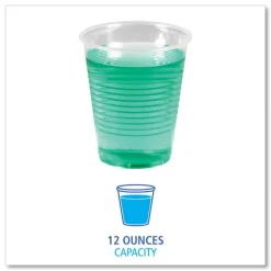 Translucent Plastic Cold Cups, 12 oz, Polypropylene,1000/Carton