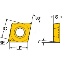 Turning Insert: CCMT32.52-MM 1125, Carbide