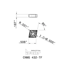 Turning Insert: CNMG 432-TF IC908, Carbide