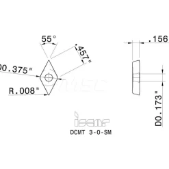Turning Insert: DCMT 3-0-SM IC907, Carbide