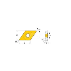 Turning Insert: DCMT 3-0-SM IC907, Carbide