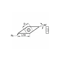 Turning Insert: VNGP3305 KCU10, Carbide