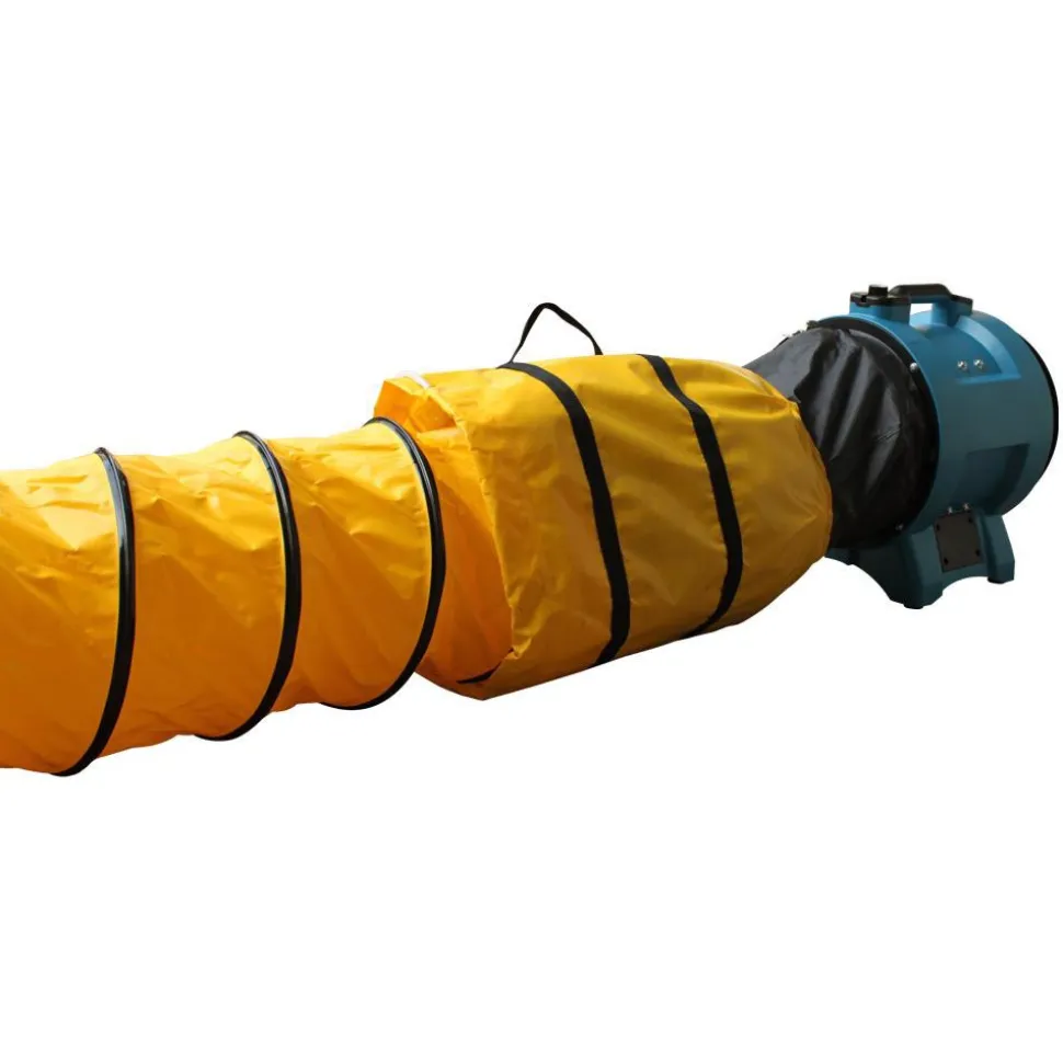Ventilation Ducting, Vents & Fittings; Inside Dia (Inch): 16; Elbow Type: Adjustable Elbow Assembly; Duct Type: Hose; Connector Type: Pull Strap; Material: PVC; For Use With: 16" Ventilator; Length (Feet): 15 ft; Length (Inch): 15 ft; Dia (Inch): 16 in; Color: Yellow