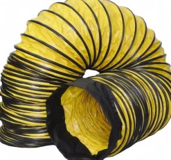 Ventilation Ducts, Vents & Fittings: Product Type: Duct, Hose Duct; Connector Type: Bell Cuff & Buckle; Material: Polyester, PVC; Overall Length: 25.0000 ft