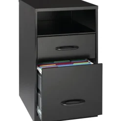 Vertical File Cabinet: 2 Drawer, Steel, Black