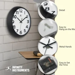 Wall Clocks: Clock Type: Dial; Display Type: Analog; Power Source: Battery; Clock Movement Control: Quartz