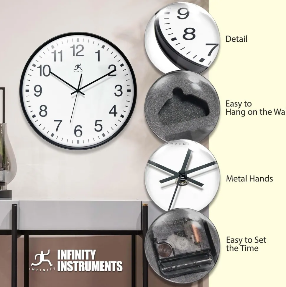 Wall Clocks: Clock Type: Dial; Display Type: Analog; Power Source: Battery; Clock Movement Control: Quartz