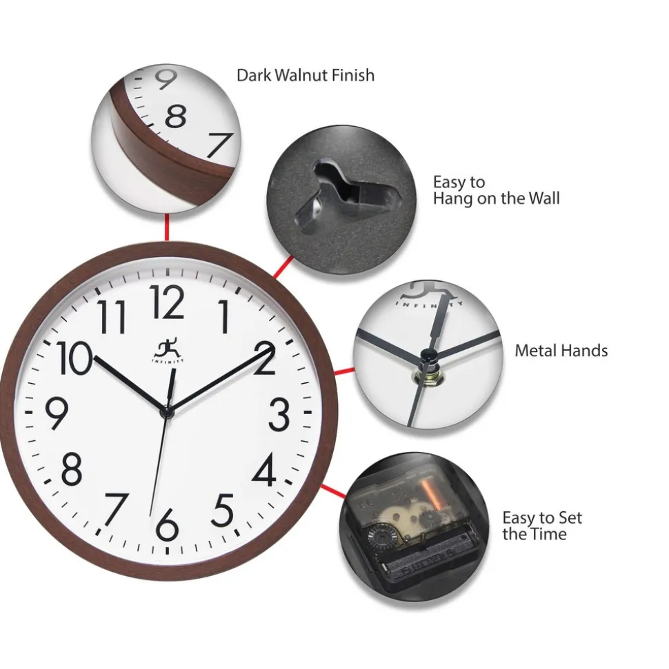 Wall Clocks: Clock Type: Dial; Display Type: Analog; Power Source: Battery; Clock Movement Control: Quartz