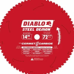 Wet & Dry Cut Saw Blade: 14" Dia, 1" Arbor Hole, 72 Teeth