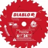 Wet & Dry Cut Saw Blade: 6-1/2" Dia, 5/8" Arbor Hole, 0.059" Kerf Width, 24 Teeth