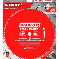 Wet & Dry Cut Saw Blade: 14" Dia, 1" Arbor Hole, 90 Teeth